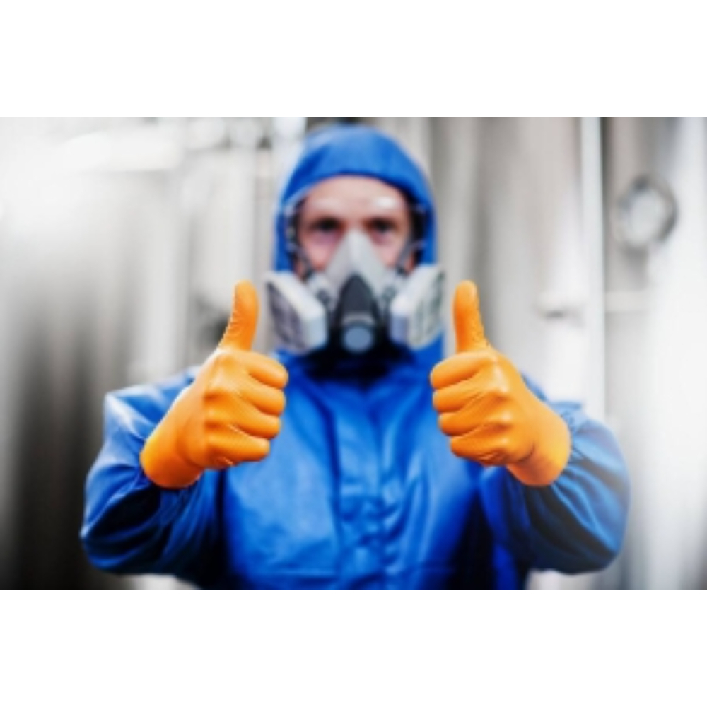 BOITE DE 100 GANTS NITRILE MERCATOR ORANGE - ONE BY ONE - M - MERCATOR - 65163