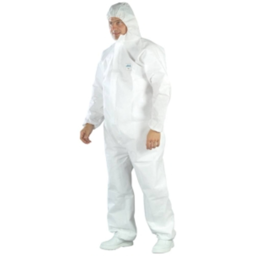 COMBINAISON DE PROTECTION JETABLE SMS AVEC CAPUCHE TYPE 5/6 65G/M² BLANCHE L - Neutre - 65506