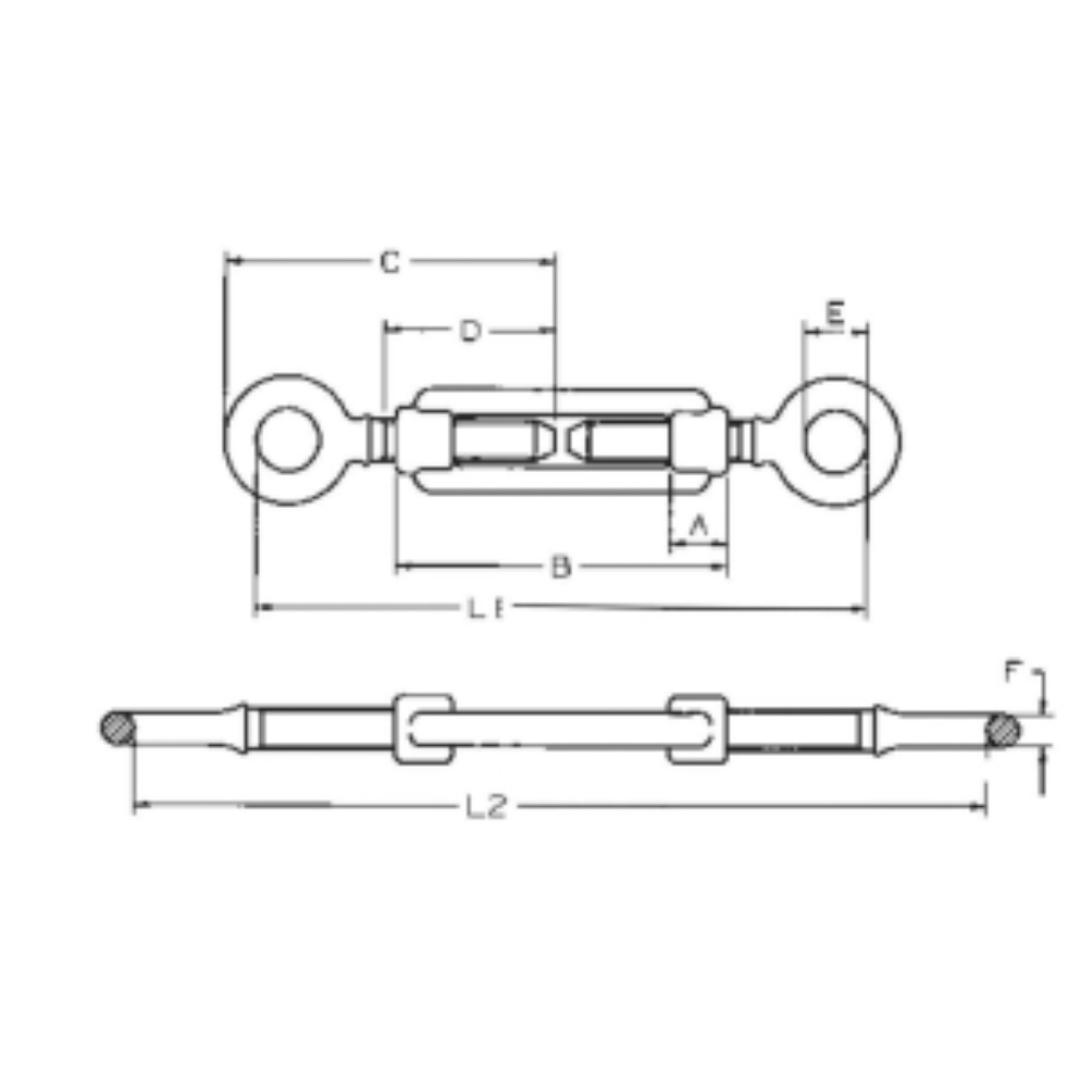 TENDEUR A 2 ANNEAUX M14 - Neutre - 75424