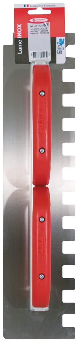 Platoir a colle inox 49x11,5 dents 20x20mm 2 poignées TALIAPLAST - 441425