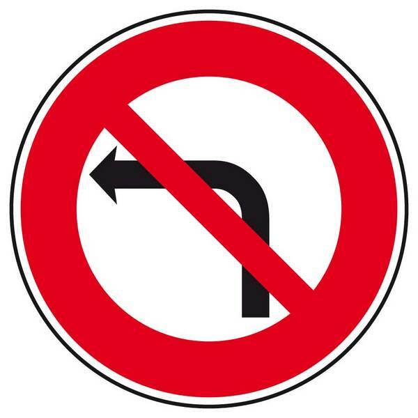 B2a-450-Classe 2-Interdiction de tourner à gauche TALIAPLAST - 523552