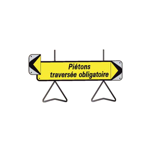 Panneau de déviation temporaire TALIAPLAST 'Piétons Traversée obligatoire' - 526004