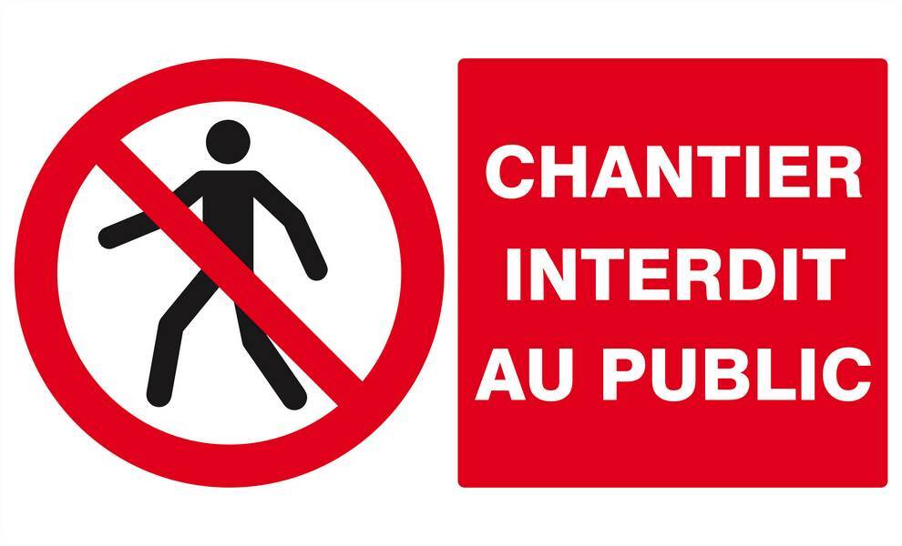 Panneau rigide CHANTIER INTERDIT AU PUBLIC 330x200mm TALIAPLAST - 621209