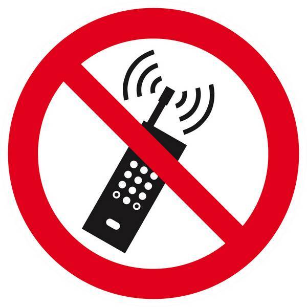 Panneau rigide INTERDICTION D'ACTIVER DES TELEPHONES MOBILES D.80mm TALIAPLAST - 624204