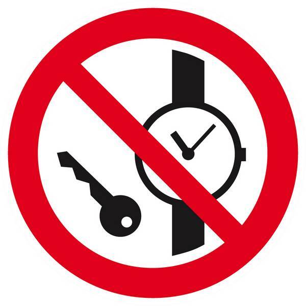 Panneau rigide ARTICLES METALLIQUES OU MONTRES INTERDITS D.80mm TALIAPLAST - 624318