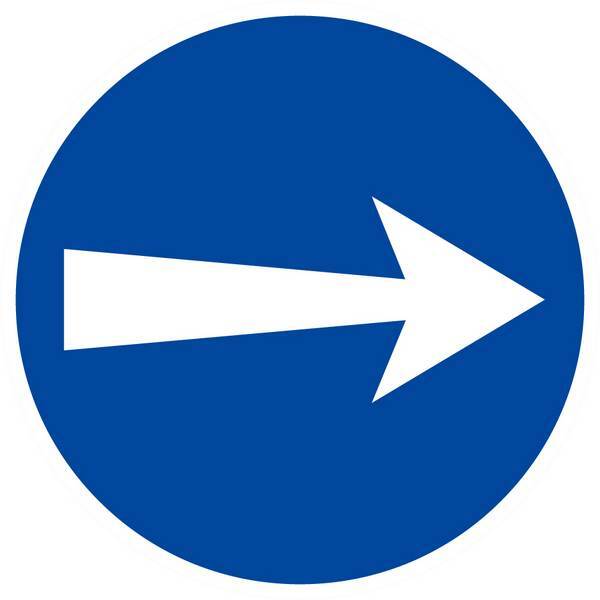 Panneau rigide SENS OBLIGATOIRE (vers la droite) D.80mm TALIAPLAST - 624527