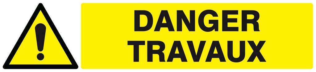 Panneau rigide DANGER TRAVAUX 330x75mm TALIAPLAST - 625322