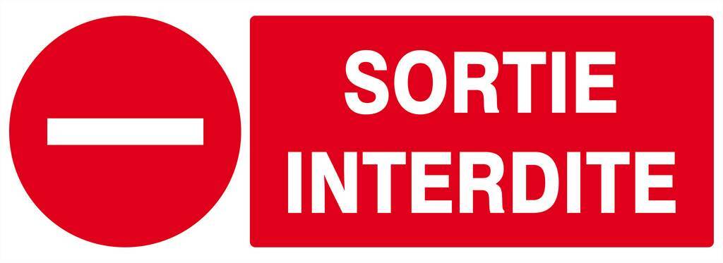 Panneau rigide SORTIE INTERDITE 330X120MM TALIAPLAST - 626224