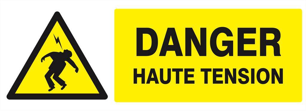 Panneau rigide DANGER HAUTE TENSION 330X120MM TALIAPLAST - 626302