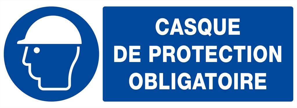 PANNEAU CASQUE DE PROTECTION OBLIGATOIRE 330X120MM TALIAPLAST - 626503
