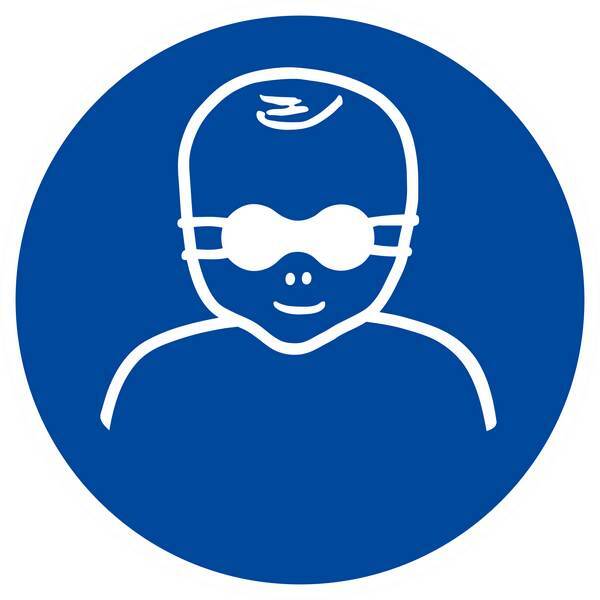 Panneau rigide PROTECTION OPAQUE DES YEUX OBLIGAT. P/ ENFANTS D.180mm TALIAPLAST - 627596