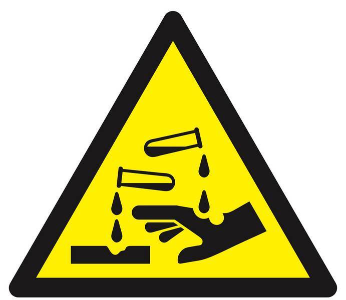 Panneau rigide DANGER, SUBSTANCES CORROSIVES 300X300X300MM TALIAPLAST - 629307