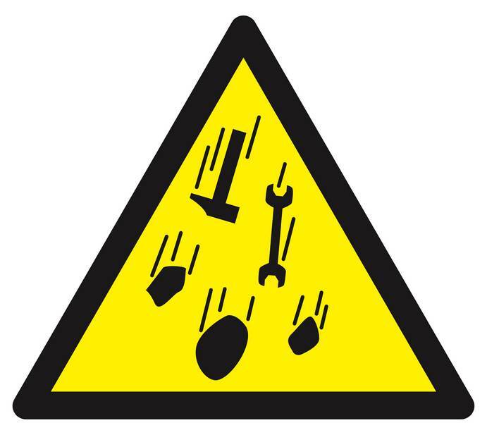 Panneau rigide DANGER RISQUE DE CHUTE DE MATERIEL 300X300X300MM TALIAPLAST - 629354
