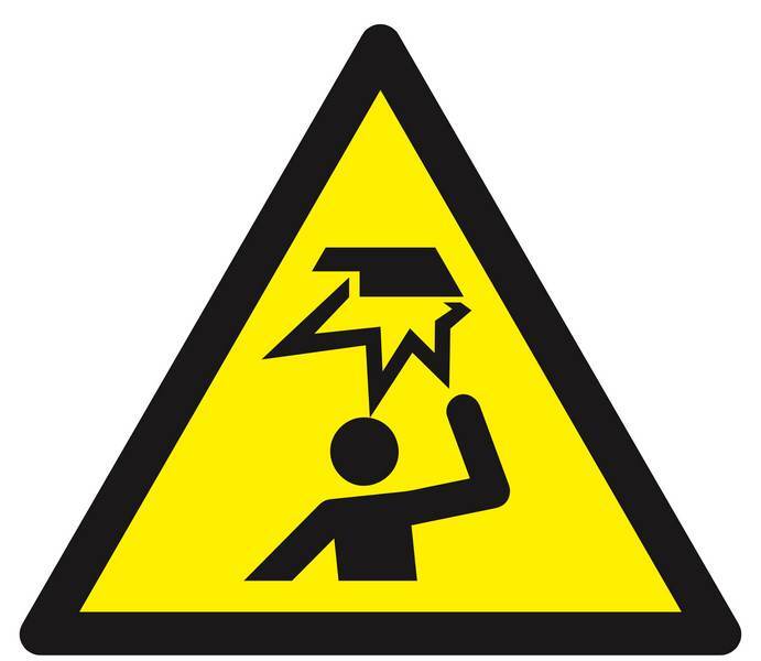 Panneau rigide DANGER, OBSTACLE EN HAUTEUR 300X300X300MM TALIAPLAST - 629369