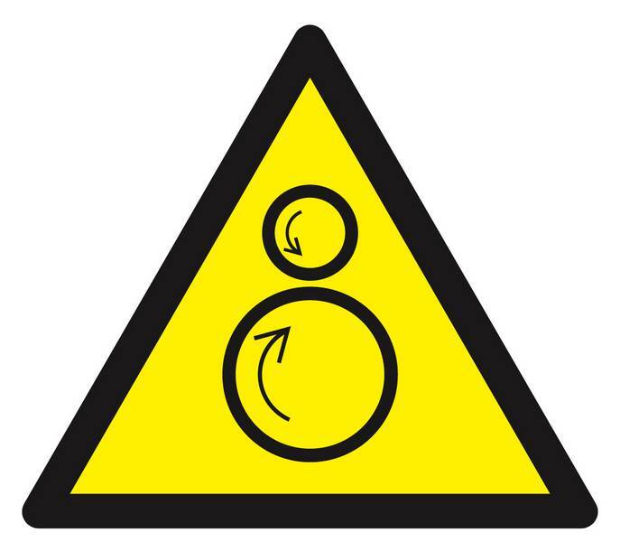 Panneau rigide DANGER, ROULEAUX CONTRAROTATIFS 100X100X100MM TALIAPLAST - 629906
