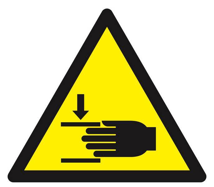 Panneau rigide DANGER, ECRASEMENT DES MAINS 100X100X100MM TALIAPLAST - 629907