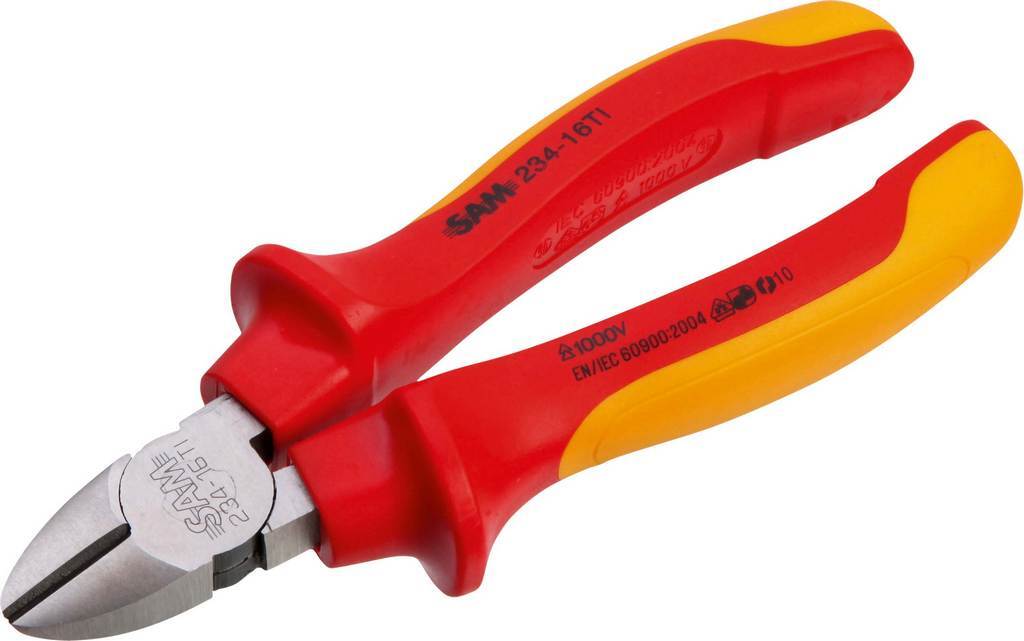 PINCE COUPANTE DIAGONALE ELECTRICIEN 1.000 V 160 MM SAM OUTILLAGE - 23416TI