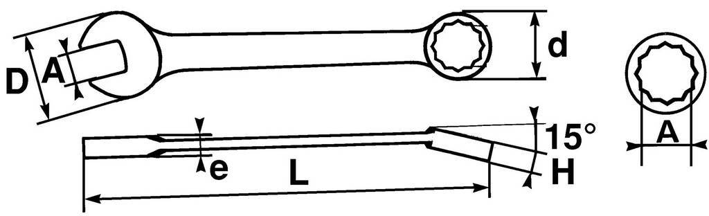 CLE MIXTE A CLIQUET 32 MM SAM OUTILLAGE - 50C32FME