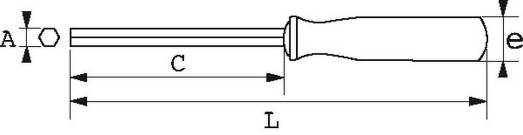 CLE MALE EMMANCHEE BIMATIERE DROITE S1 3 MM SAM OUTILLAGE - 673A