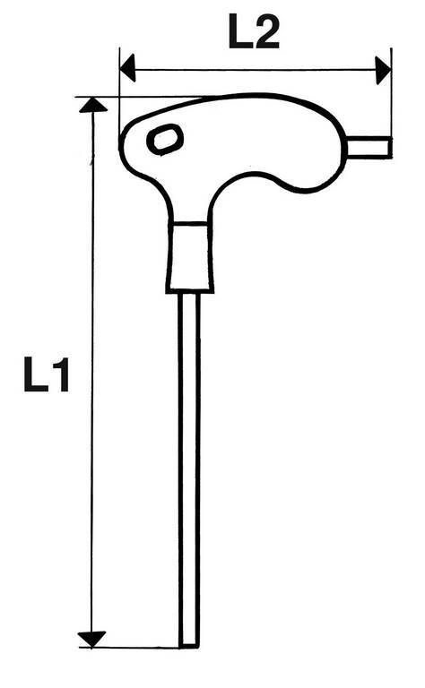 CLE MALE 6 PANS A TETE SPHERIQUE POIGNEE EN L 5 MM SAM OUTILLAGE - 67PT5