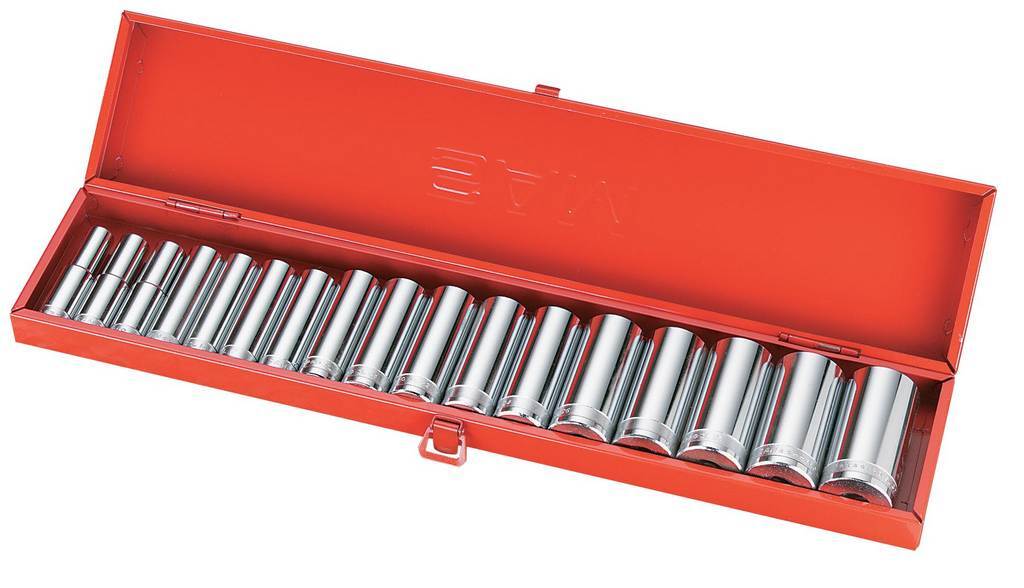 COFFRET 17 DOUILLES LONGUES 1/2' 12 PANS SAM OUTILLAGE - 75SL17