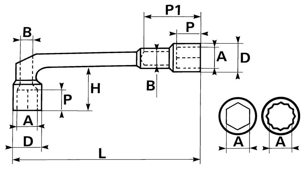 CLE A PIPE DEBOUCHEE 6/12 PANS 20 MM SAM OUTILLAGE - 9320