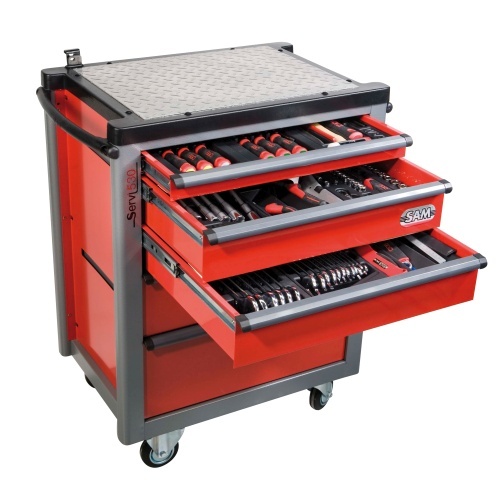 COMPOSITION SAM OUTILLAGE 135 OUTILS EN MODULES AVEC SERVANTE 5 TIROIRS-CPP-135SV