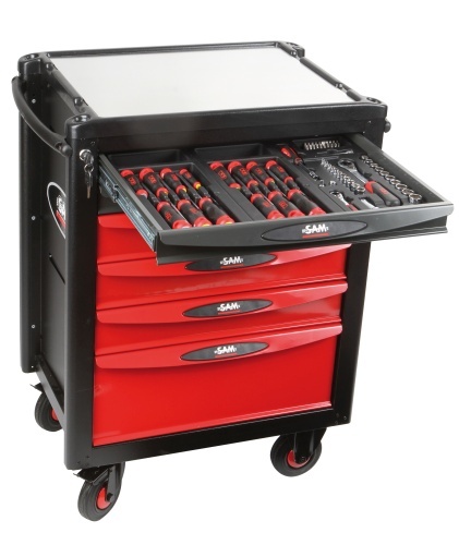COMPOSITION SAM OUTILLAGE 200 OUTILS EN MODULES AVEC SERVANTE 6 TIROIRS-CPP-200SV