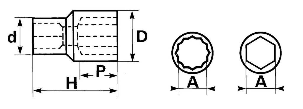 DOUILLE 12 PANS 3/8 DE 10 MM SAM OUTILLAGE - J10