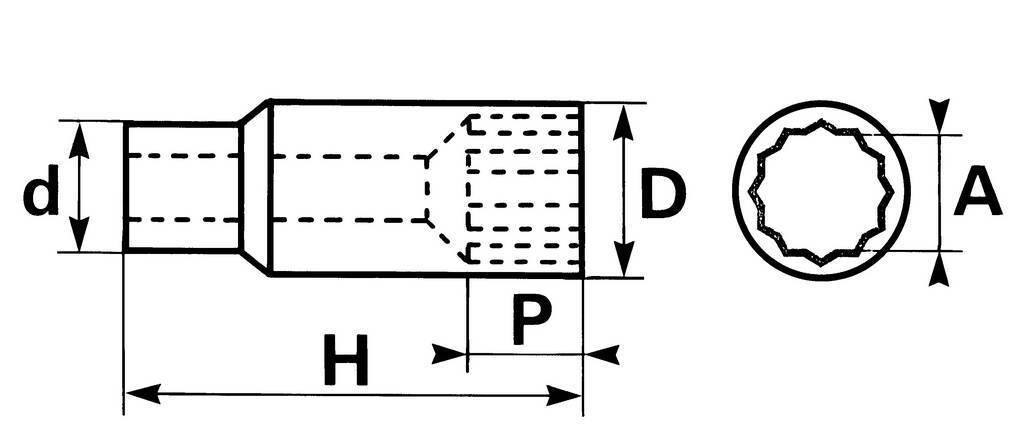 DOUILLE 12 PANS LONGUE 3/8 22 MM SAM OUTILLAGE - JL22