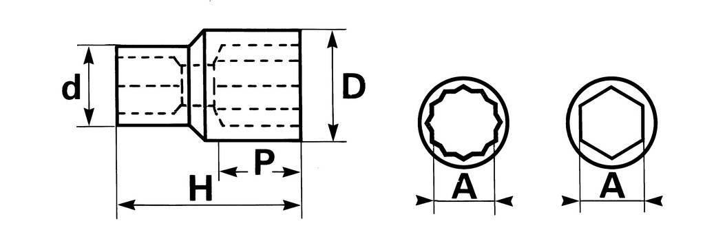 DOUILLE 1/2 12 PANS 32 MM SAM OUTILLAGE - SA32