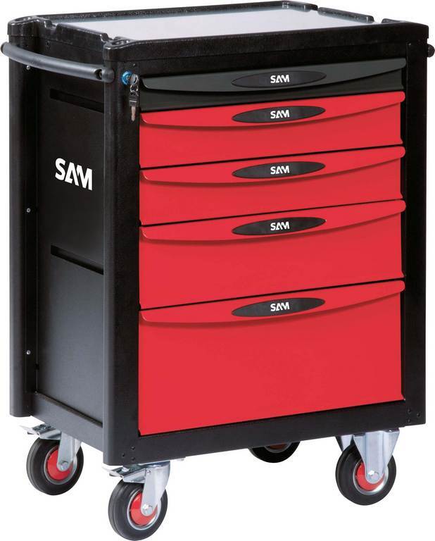 Servante 5 tiroirs modèle STOP+ plateau aluminium SAM OUTILLAGE - SERVI540