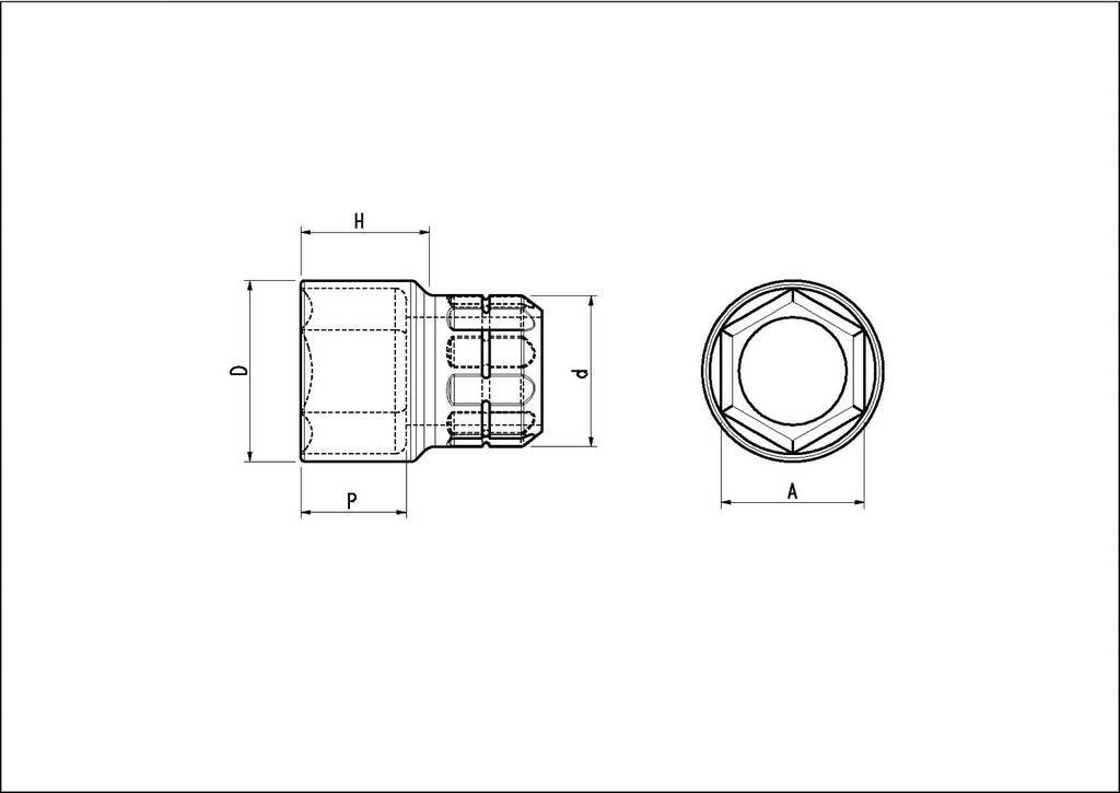 DOUILLE TRAVERSANTE 1/2 6P SD 19 MM SAM OUTILLAGE - SHS19