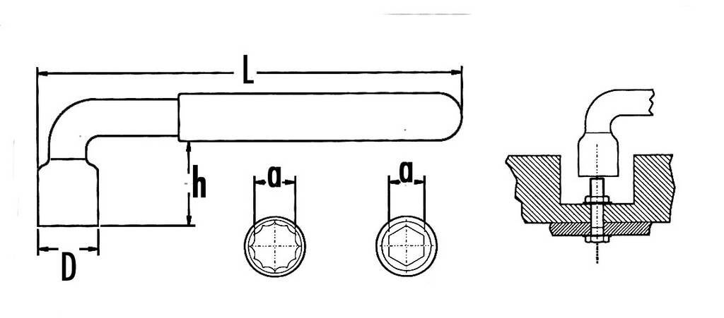 CLE A PIPE 1 TETE 12 PANS ISOLEE 17 MM SAM OUTILLAGE - Z8017
