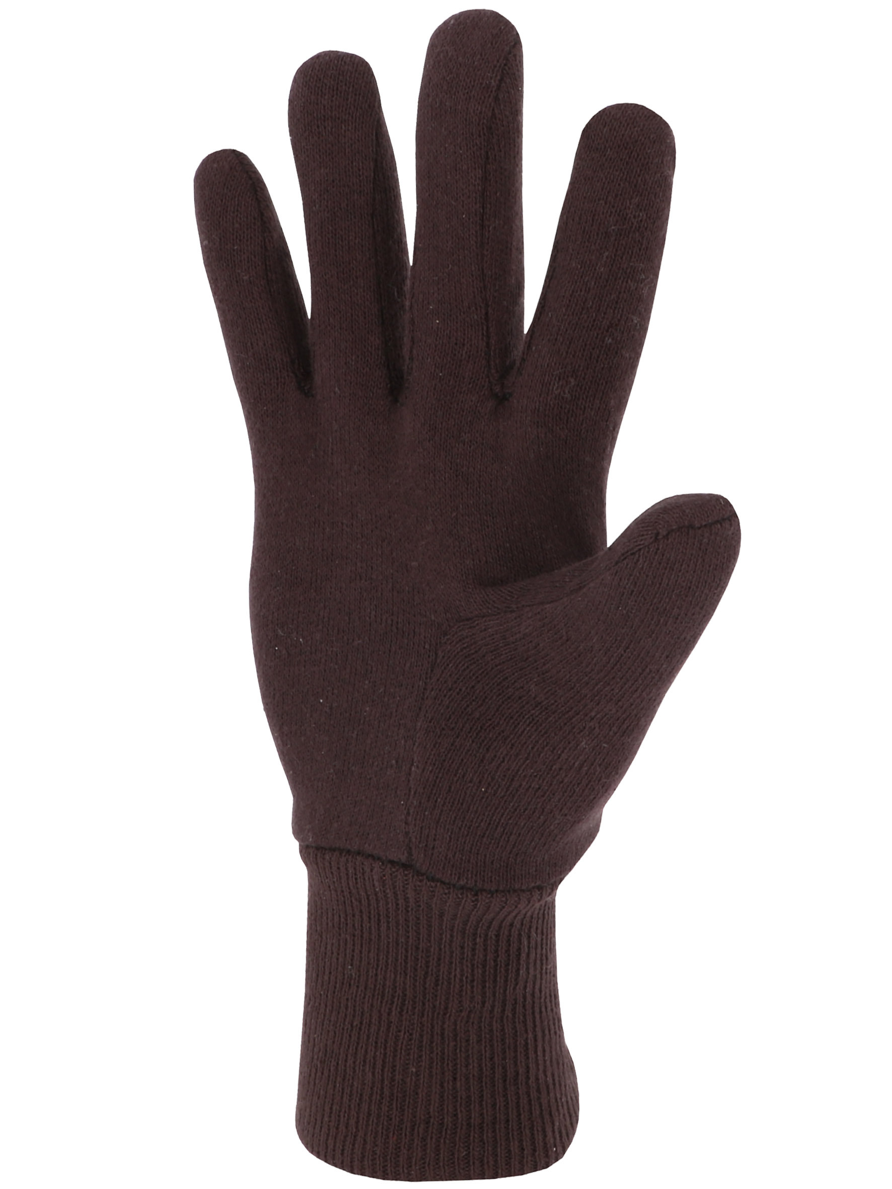 Gant coton jersey marron Poignet tricot T8 - SINGER - 400JMF