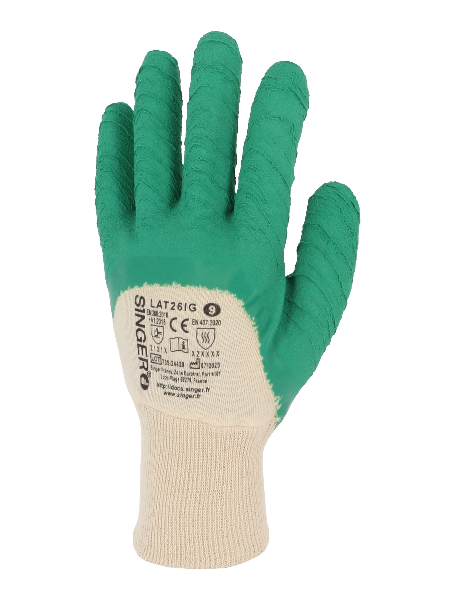 Gant enduit latex vert - SINGER - LAT26IG