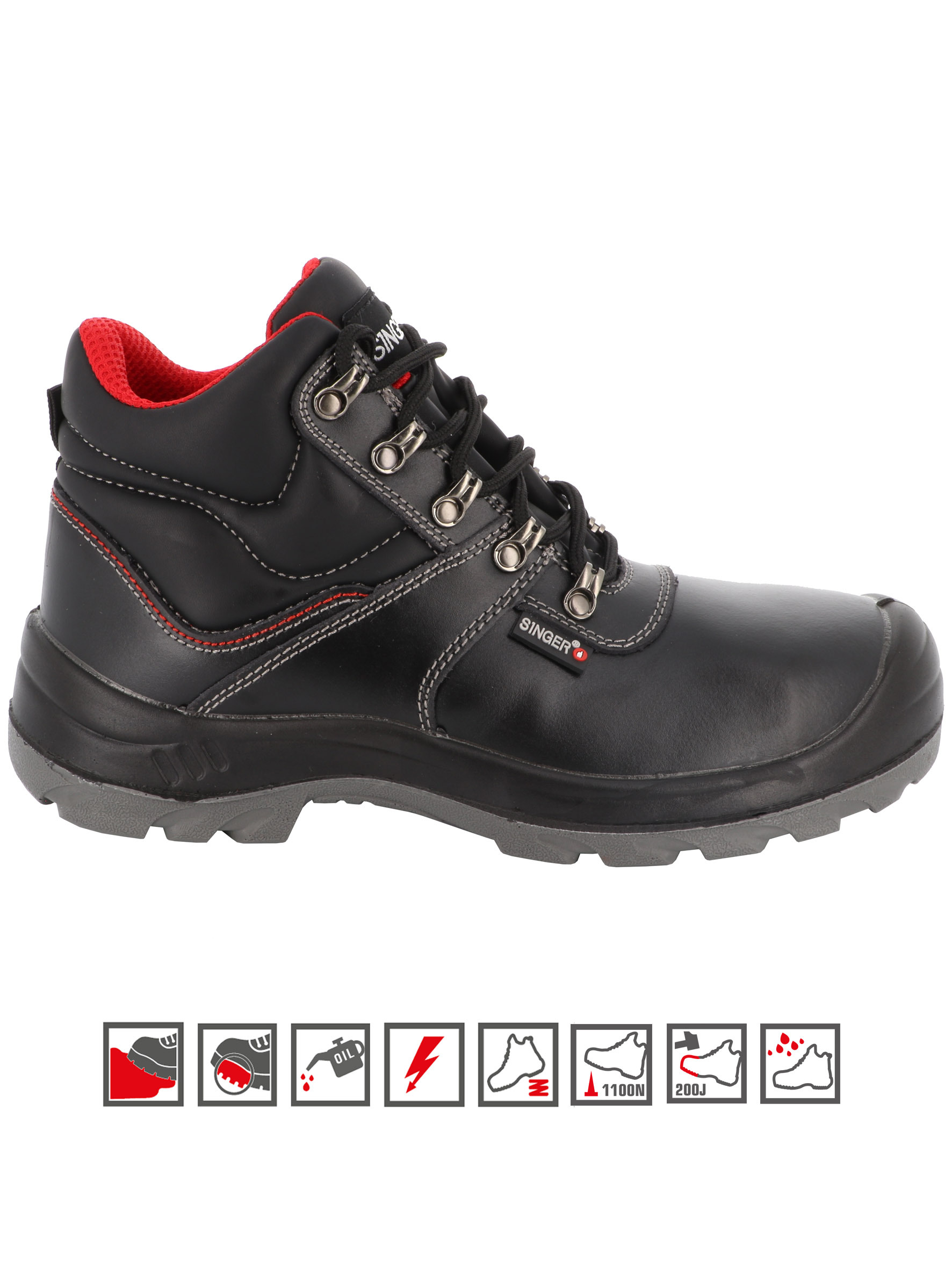 Chaussures hautes cuir fleur S3L FO SR - SINGER - LAURO