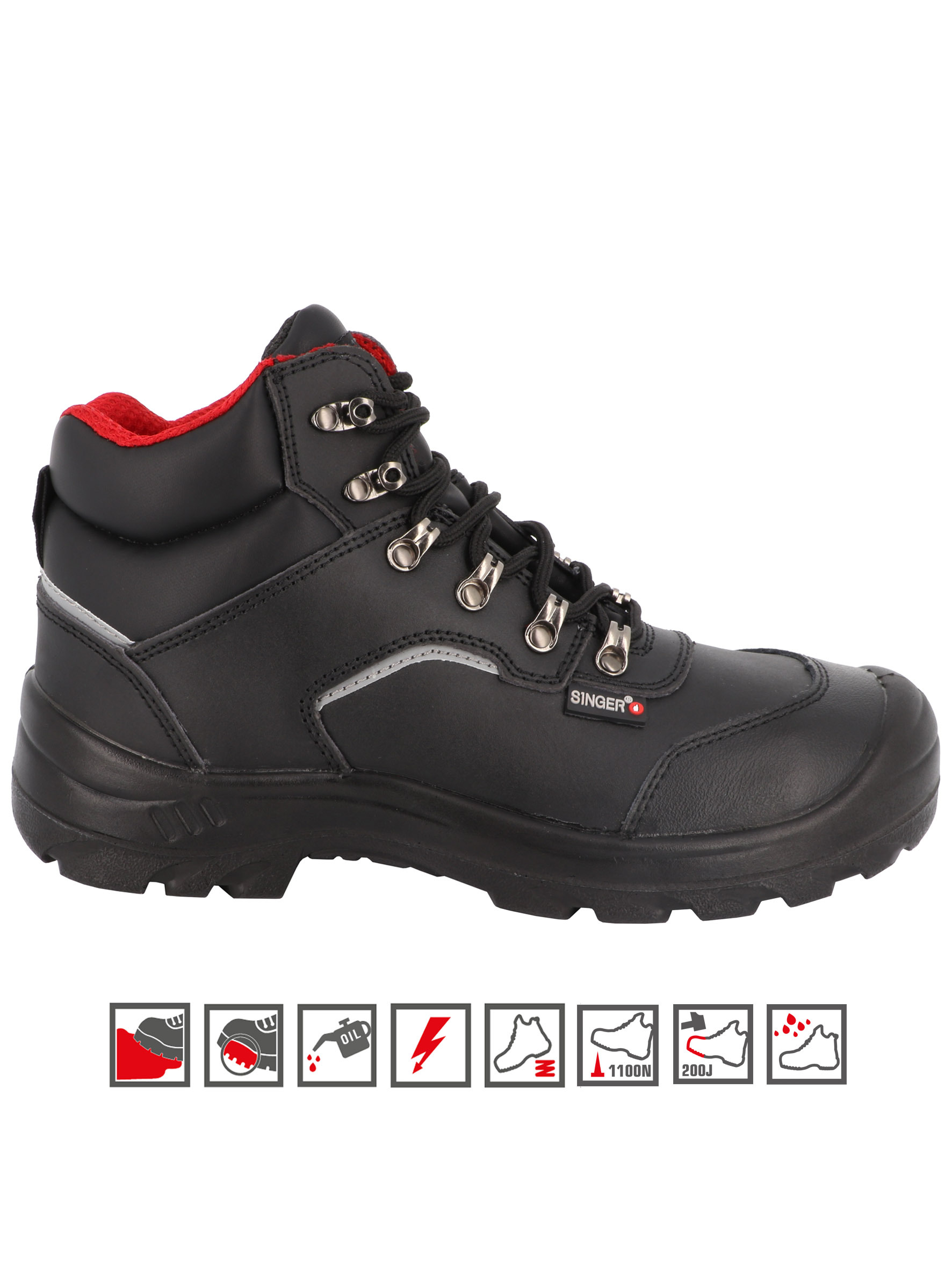 Chaussures hautes cuir croûte lisse S3FO SR - SINGER - TRIESTE