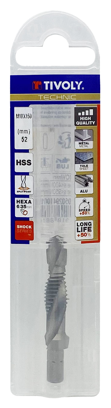 Foret Taraudeur Fraisureur machine Standard HSS -M -Tivoly Norm -Entrée droite -Queue hexagonale. / Ø: 4 X 0.7 TIVOLY - 1050294040070