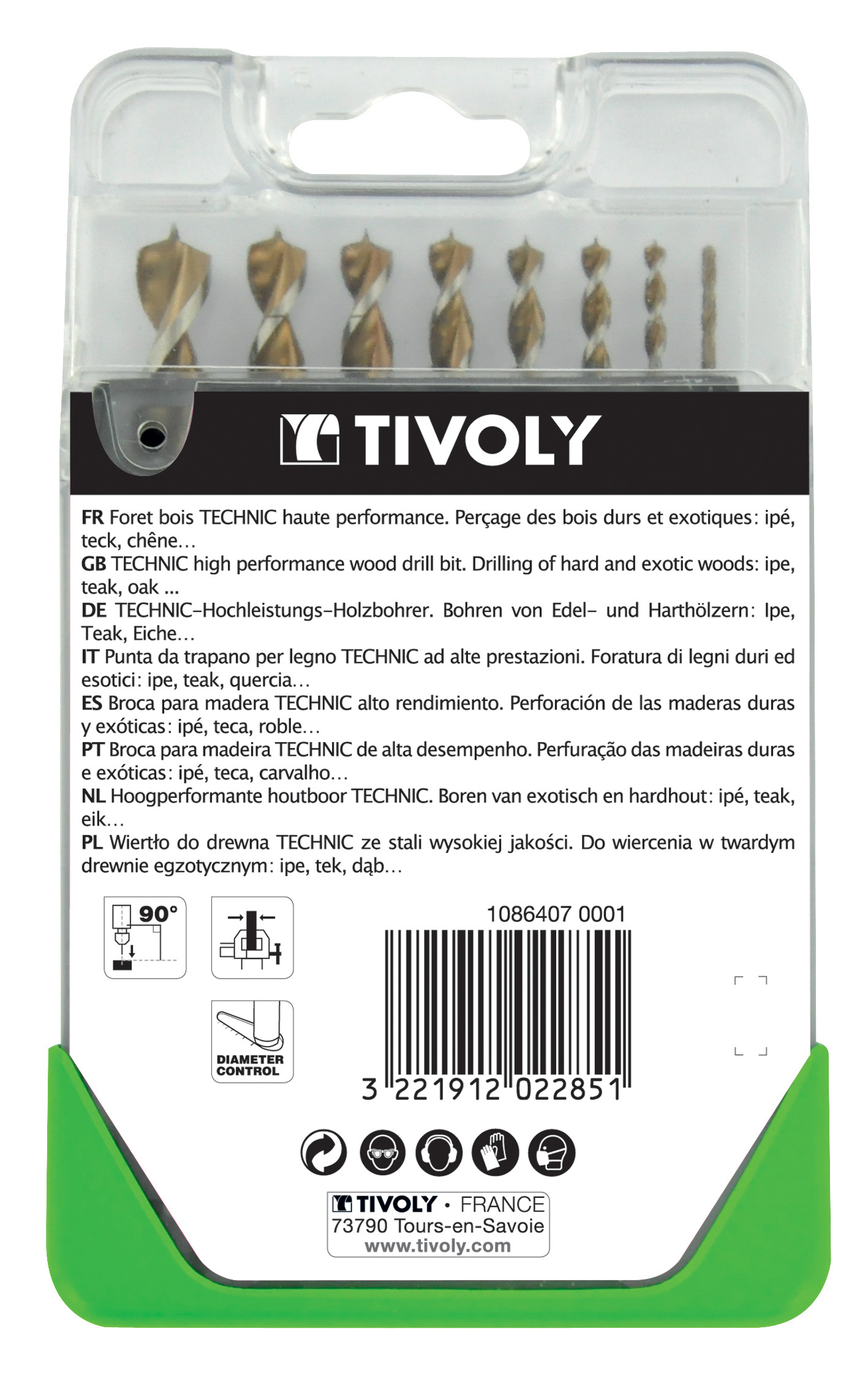 8 forets bois speed point Ø 2 à 10mm TIVOLY - 10864070001