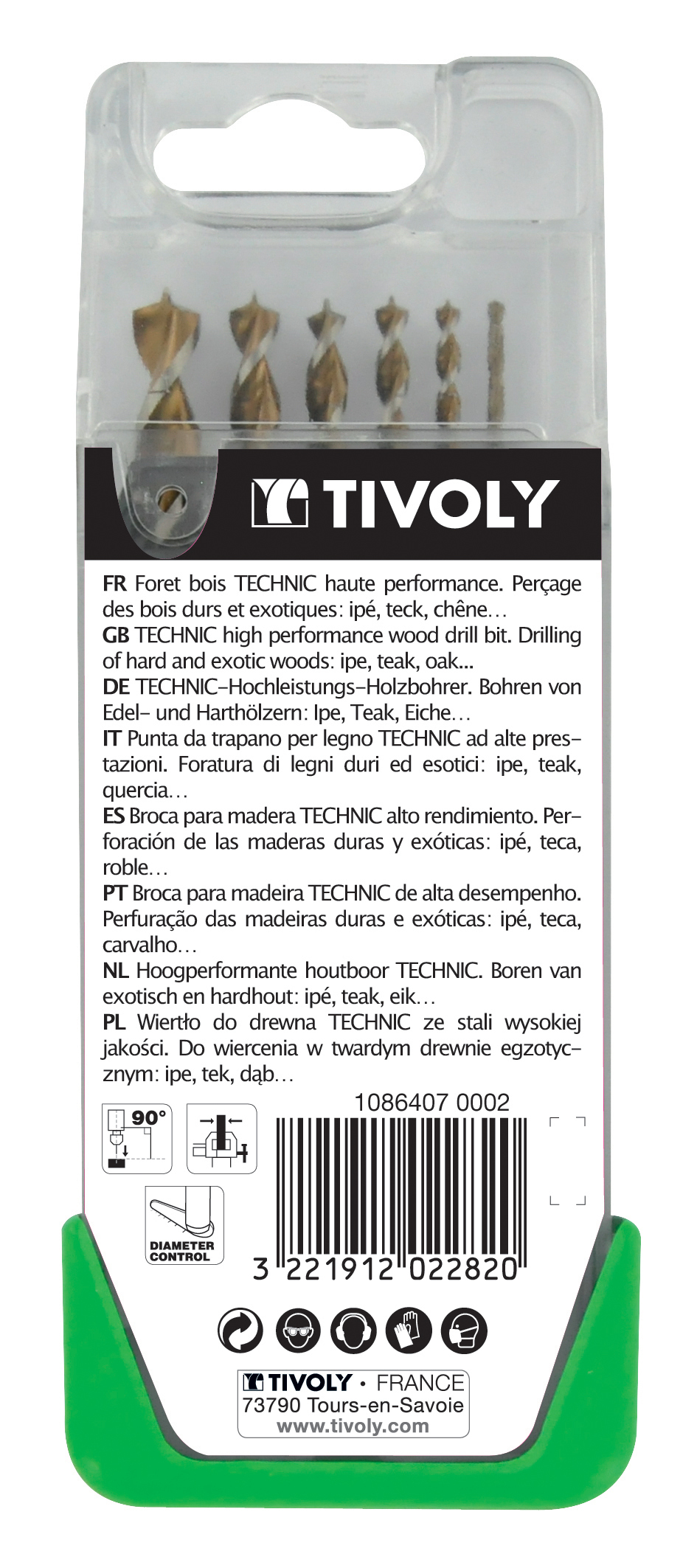 6 forets bois speed point Ø 2 à 8mm TIVOLY - 10864070002