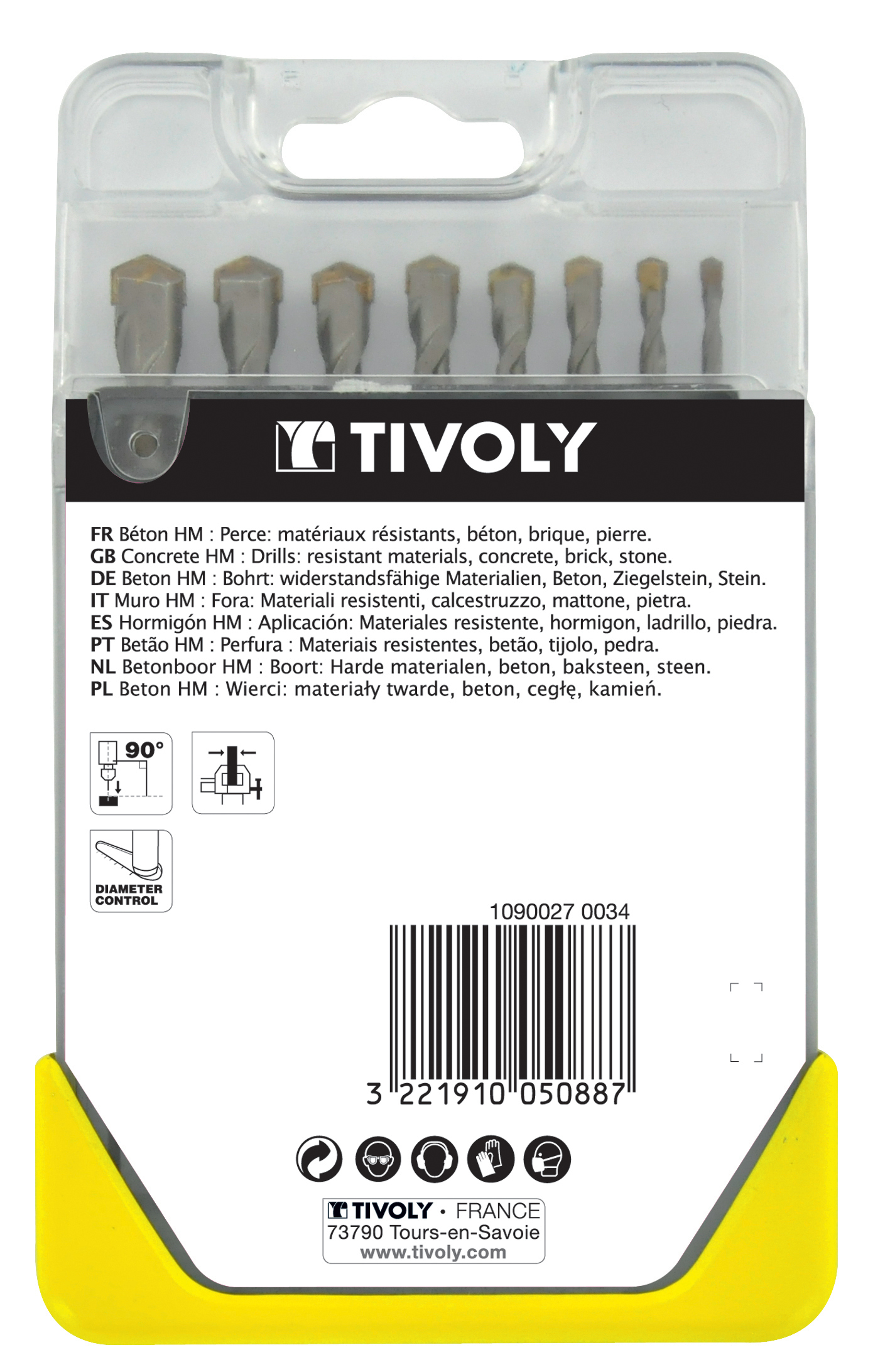 8 forets béton Ø 3 à 10mm TIVOLY - 10900270034