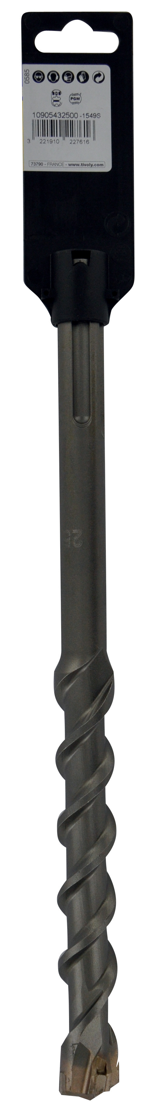 Foret bétons Maxter4 -SDS MAX -L320mm (Clip SDS brochable) / L: 320 Ø: 24 TIVOLY - 10905432400
