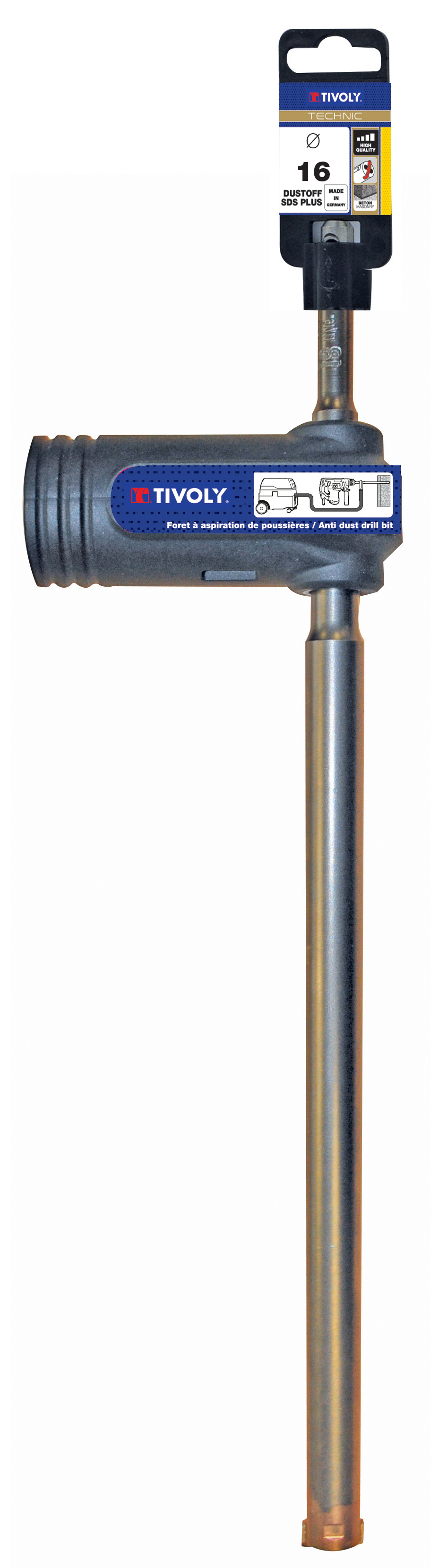 Foret bétons avec aspiration de poussière DUSTOFF -SDS+ / L: 370 Ø: 14 TIVOLY - 10917631400