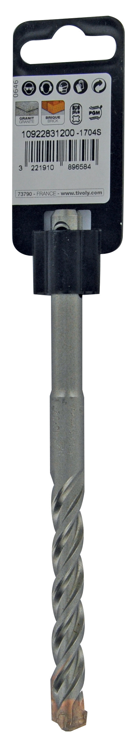 Foret bétons 3 taillants MASTER3 -L160mm -Pointe de centrage -Triple goujures -SDS+ / L: 160 Ø: 14 TIVOLY - 10922831400