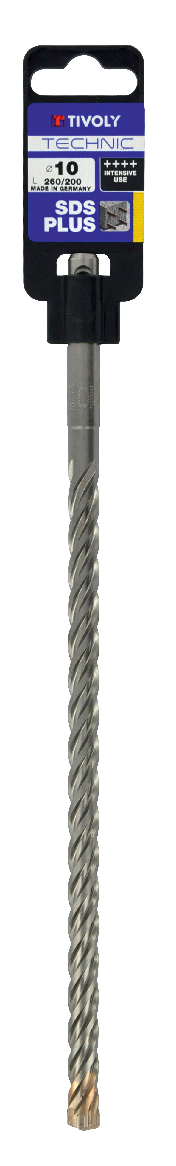 Foret bétons 3 taillants MASTER3 -L260mm -Pointe de centrage -Triple goujures -SDS+ / L: 260 Ø: 10 TIVOLY - 10923031000