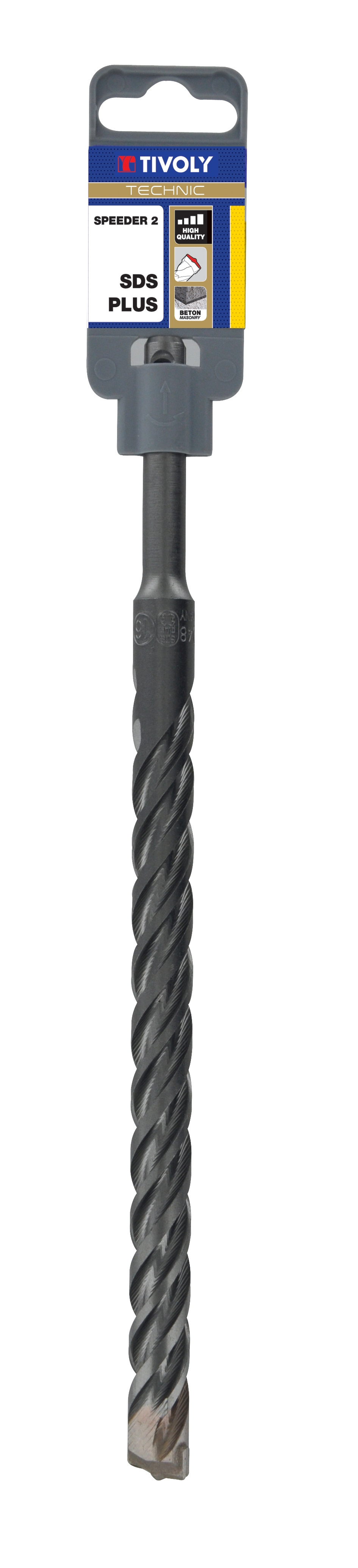 Foret bétons 2 taillants SPEEDER2 -L260mm -Pointe de centrage -Quadruple goujures -SDS+ / L: 250 Ø: 18 TIVOLY - 10931331800