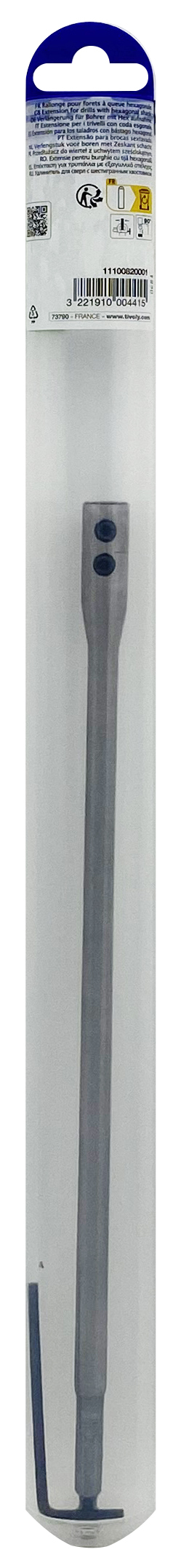Rallonge bois plate L300mm queue hexagonale TIVOLY - 11100820001