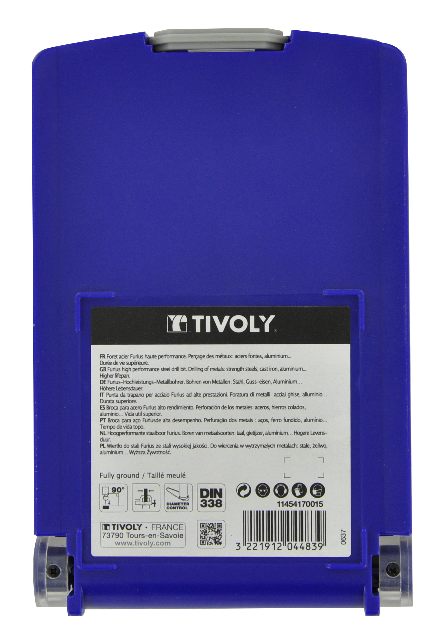 19 forets métaux FURIUS HSS revêtus FUSIO pointe en croix Ø 1 à 10mm par 1/2 PREMIUM TIVOLY - 11454170015
