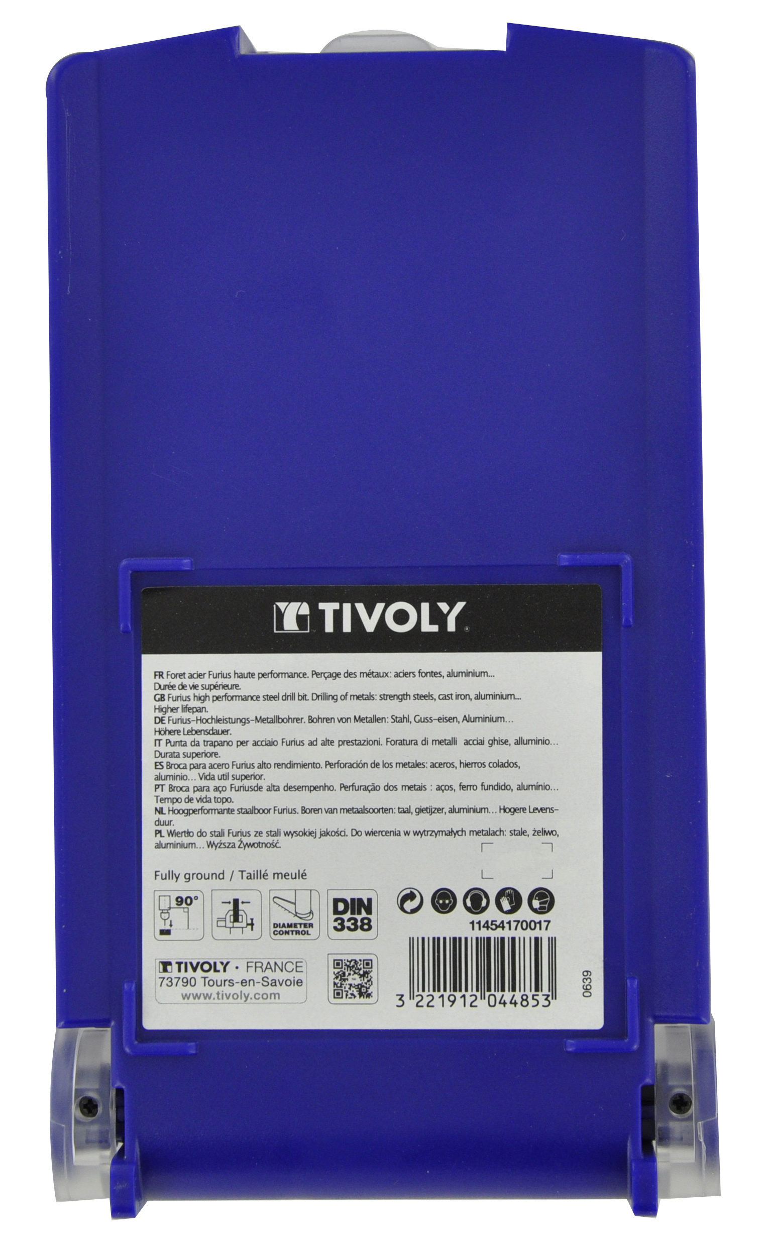 25 forets métaux FURIUS HSS revêtus FUSIO pointe en croix Ø 1 à 13mm par 1/2 PREMIUM TIVOLY - 11454170017